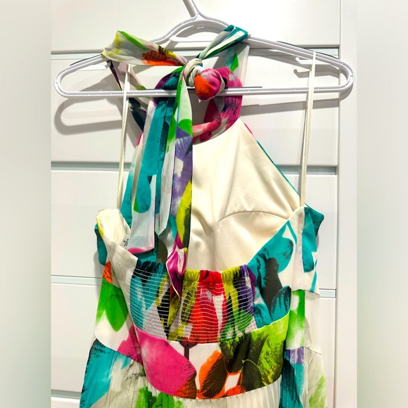 Eliza J colourful Halter Dress; Sleeveless Long Formal Gown - Picture 4 of 5